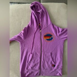 Aviator Nation Purple Zip-Up Hoodie